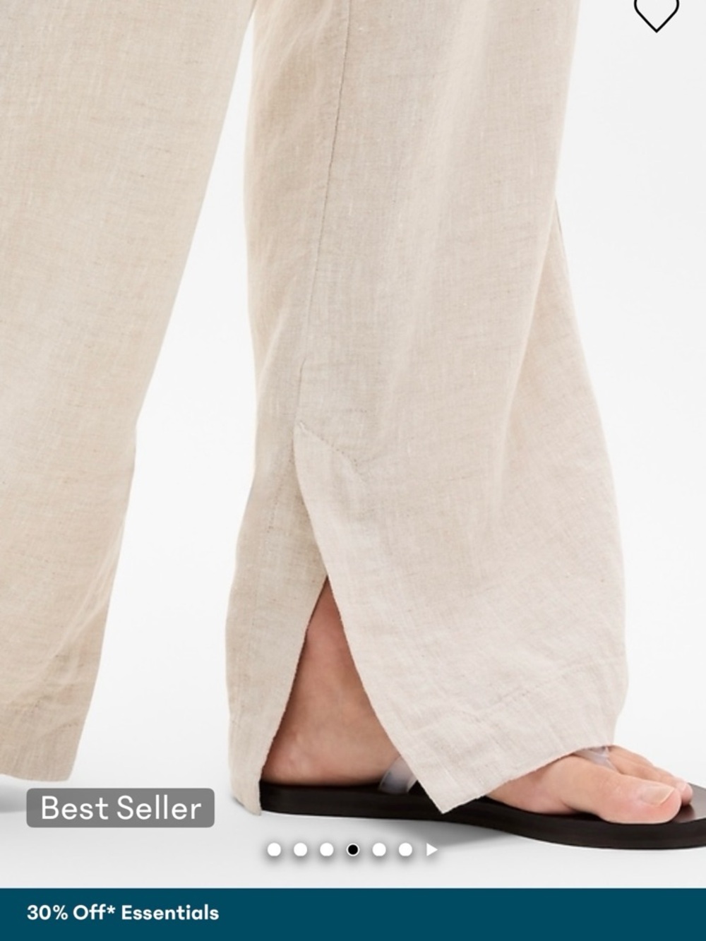 Athleta Wide-Leg Linen-Blend Drawstring Pants in Light Beige - Picture 5 of 8